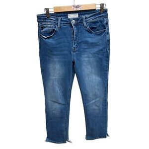 Kancan essentials women’s jeans raw split hems mid rise size 11